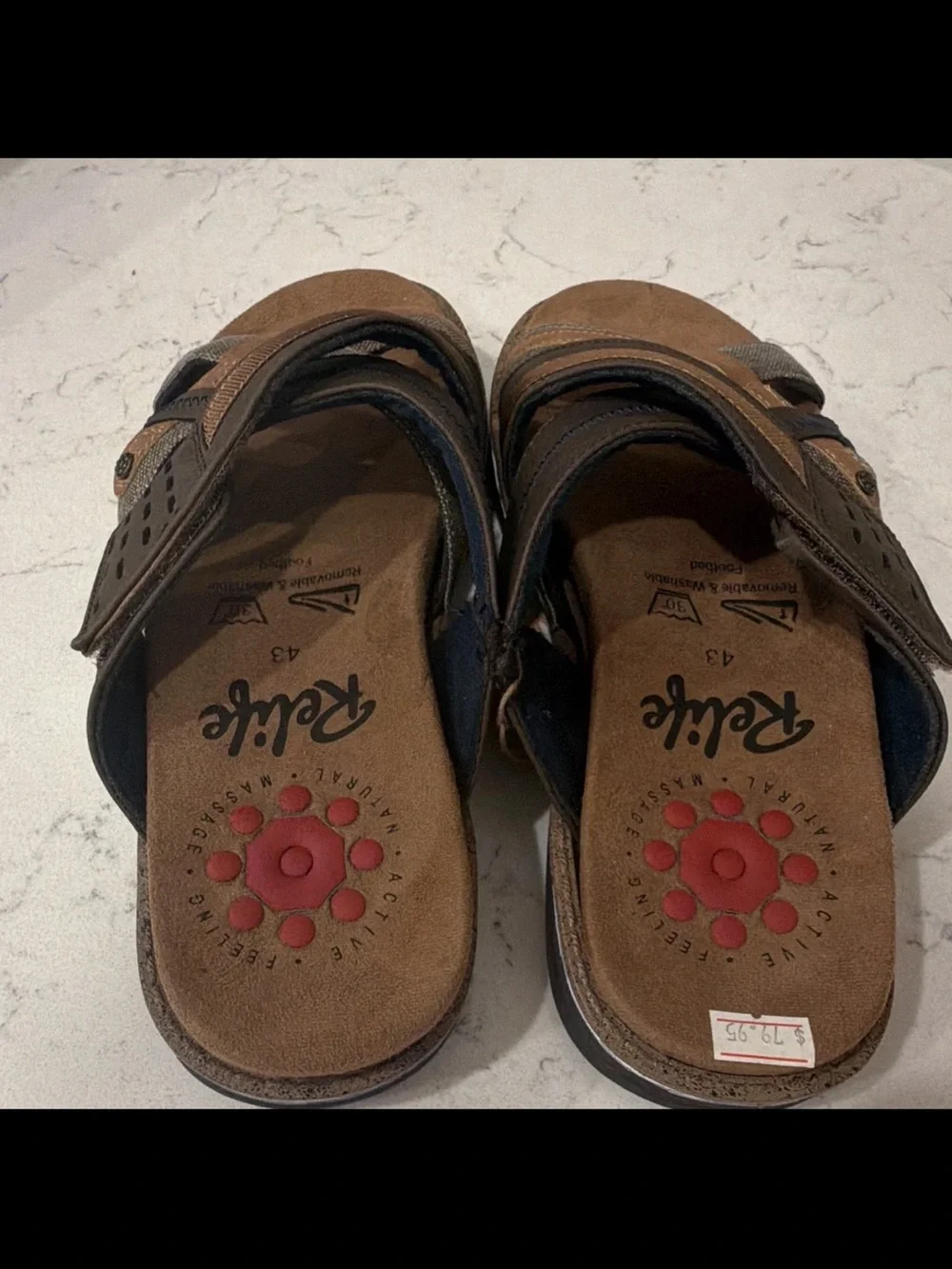 Spring Step Hazman-BR Men’s Brown Slide Sandals Synthetic SlipOn US 9.5/10 EU43